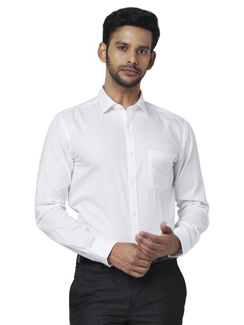 white self design formal shirt - 17767371 - Standard Image - 1
