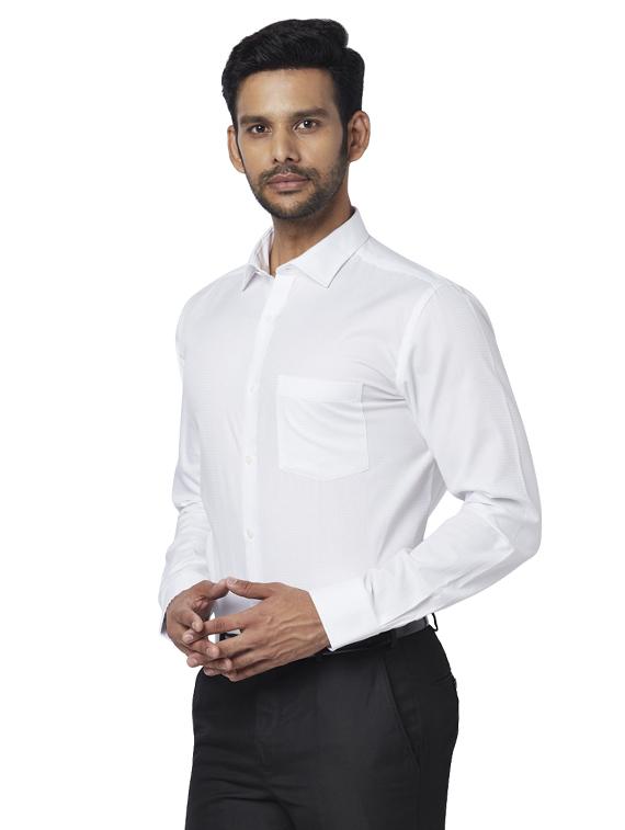 white self design formal shirt - 17767371 - Zoom Image - 2