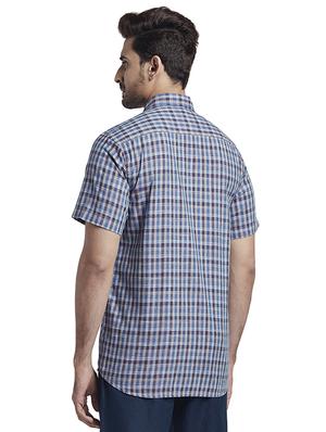 blue checkered casual shirt - 17767372 - Standard Image - 3