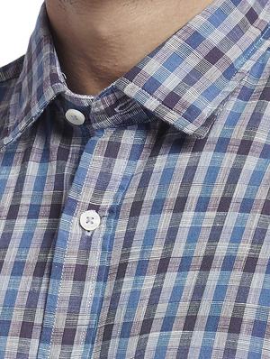 blue checkered casual shirt - 17767372 - Standard Image - 5