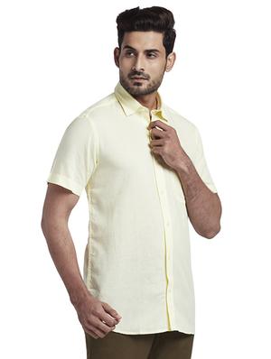 yellow solid casual shirt - 17767380 - Standard Image - 2