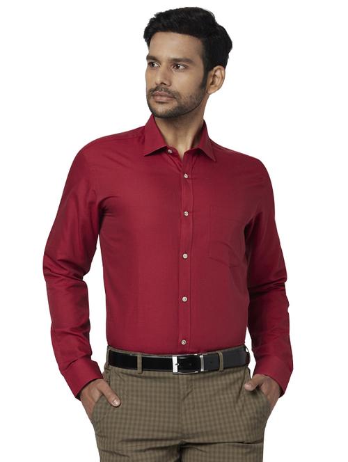 red solid formal shirt - 17767381 - Standard Image - 1