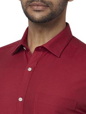 red solid formal shirt - 17767381 - Standard Image - 5