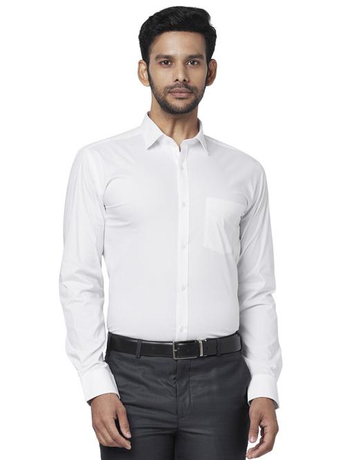white solid formal shirt - 17767383 - Standard Image - 1