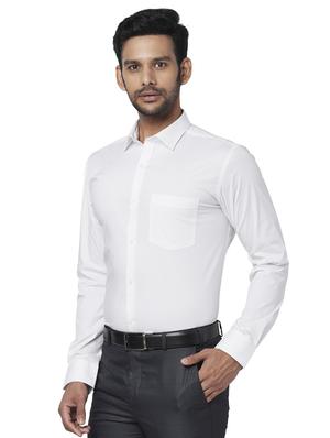 white solid formal shirt - 17767383 - Standard Image - 2