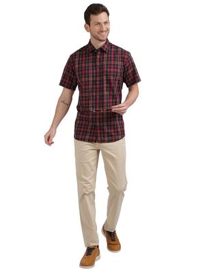 navy blue checkered casual shirt - 17767389 - Standard Image - 4