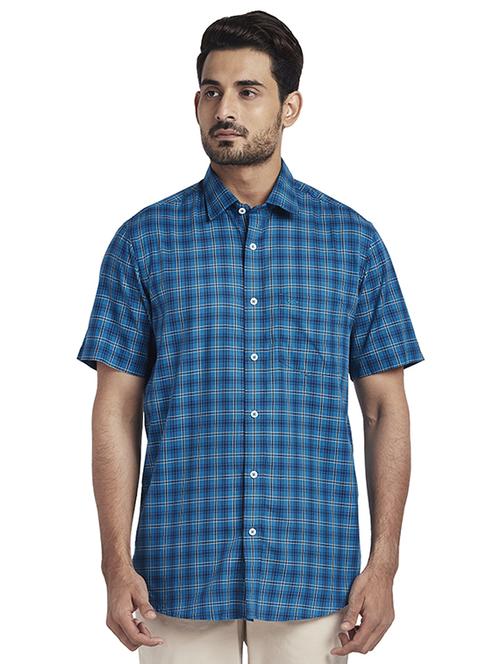 blue checkered casual shirt - 17767399 - Standard Image - 1