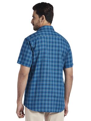 blue checkered casual shirt - 17767399 - Standard Image - 3