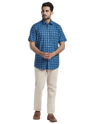 blue checkered casual shirt - 17767399 - Standard Image - 4