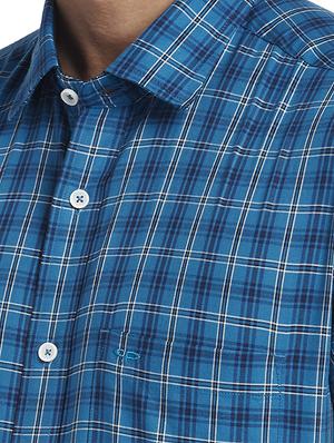 blue checkered casual shirt - 17767399 - Standard Image - 5