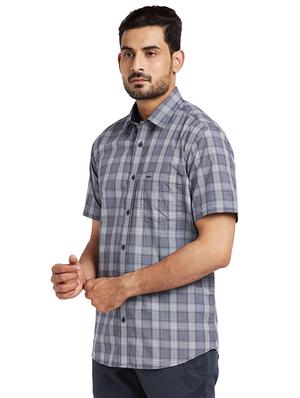 blue checkered casual shirt - 17767401 - Standard Image - 2