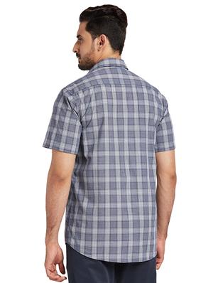 blue checkered casual shirt - 17767401 - Standard Image - 3