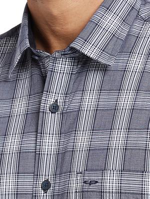 blue checkered casual shirt - 17767401 - Standard Image - 5