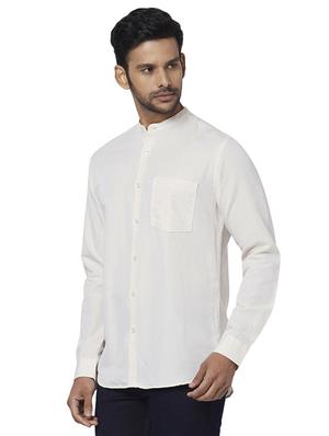 beige solid casual shirt - 17767432 - Standard Image - 2