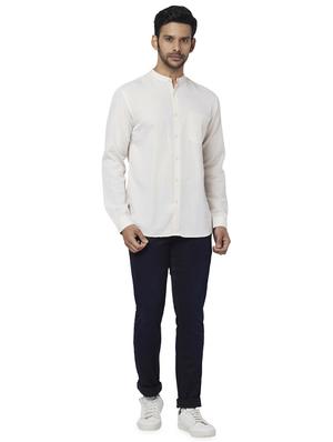 beige solid casual shirt - 17767432 - Standard Image - 4