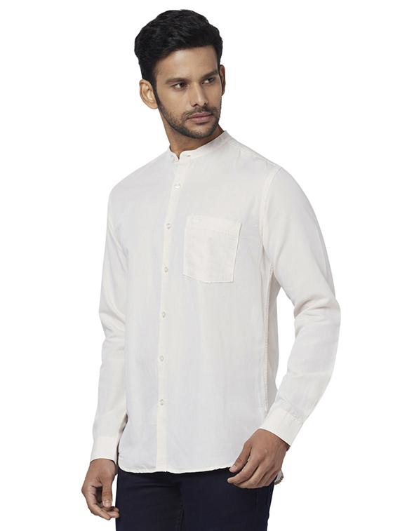 beige solid casual shirt - 17767432 - Zoom Image - 2
