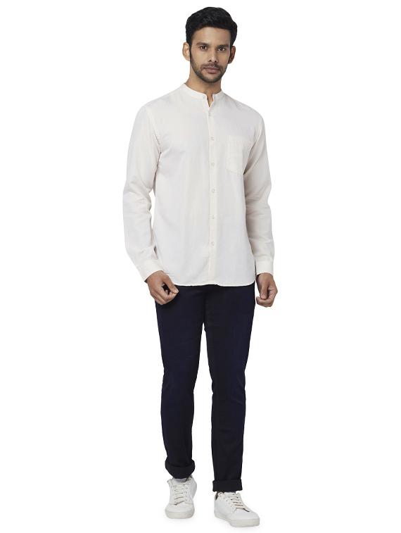 beige solid casual shirt - 17767432 - Zoom Image - 4