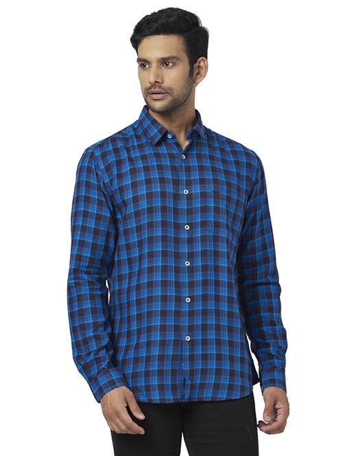 blue checkered casual shirt - 17767434 - Standard Image - 1