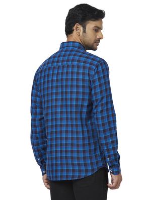 blue checkered casual shirt - 17767434 - Standard Image - 3