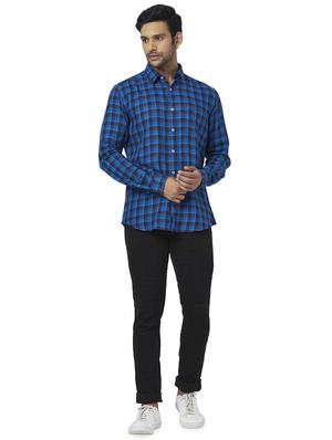 blue checkered casual shirt - 17767434 - Standard Image - 4