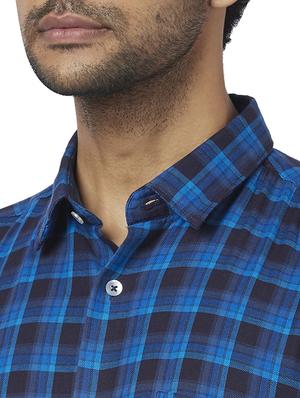 blue checkered casual shirt - 17767434 - Standard Image - 5