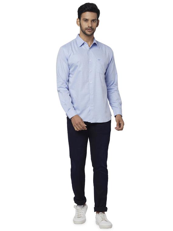 blue checkered casual shirt - 17767436 - Zoom Image - 4