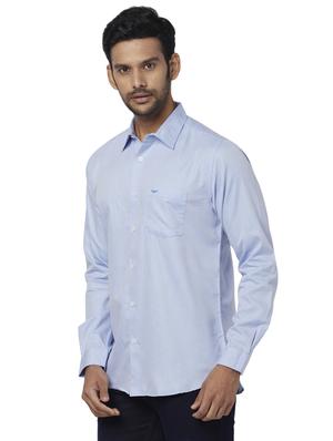 blue self design casual shirt - 17767442 - Standard Image - 2