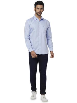 blue self design casual shirt - 17767442 - Standard Image - 4