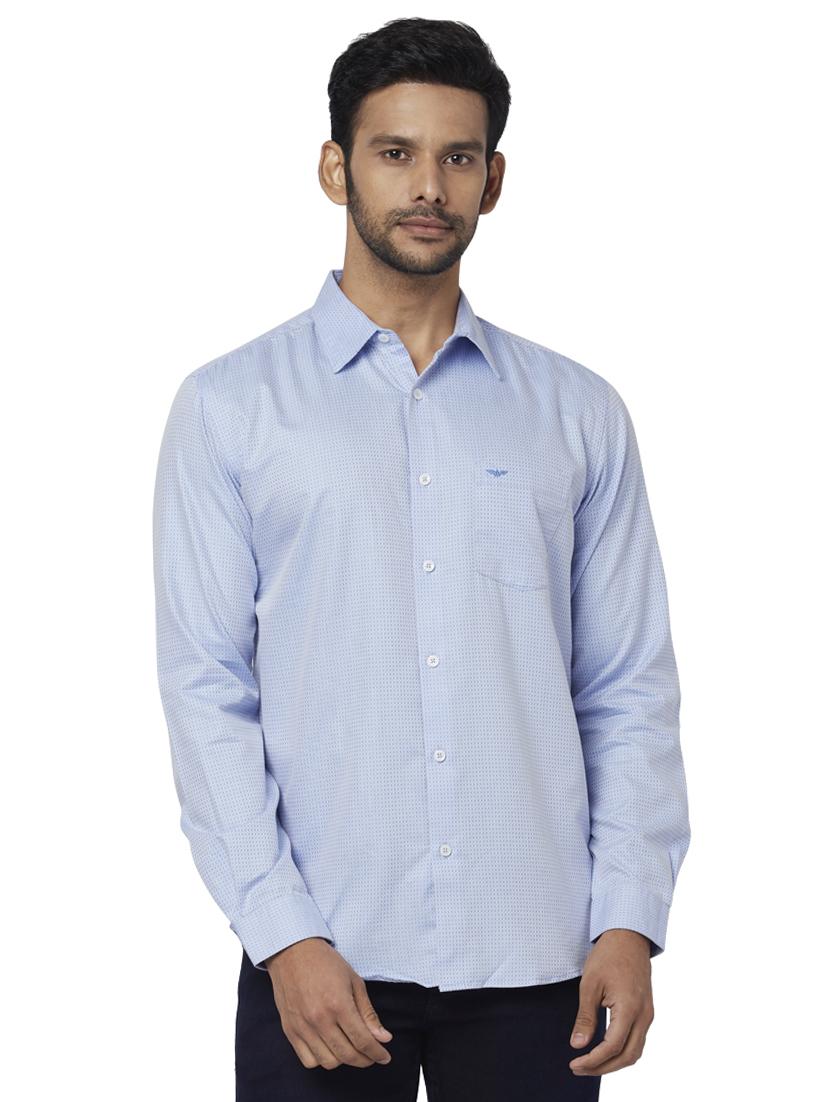 blue self design casual shirt - 17767442 - Zoom Image - 1