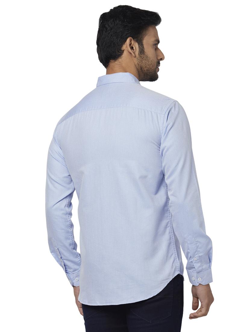 blue self design casual shirt - 17767442 - Zoom Image - 3