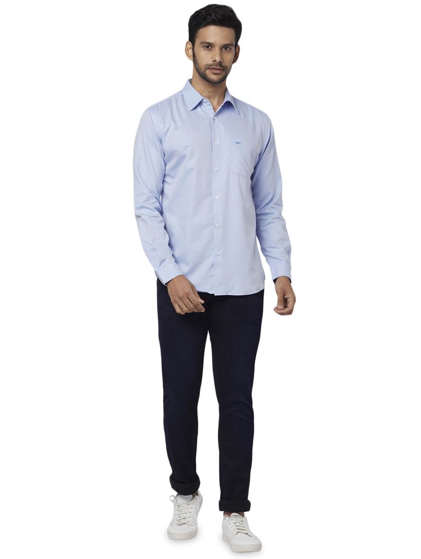 blue self design casual shirt - 17767442 - Zoom Image - 4