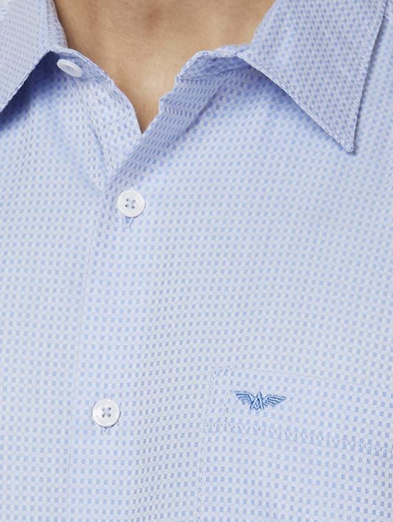 blue self design casual shirt - 17767442 - Zoom Image - 5