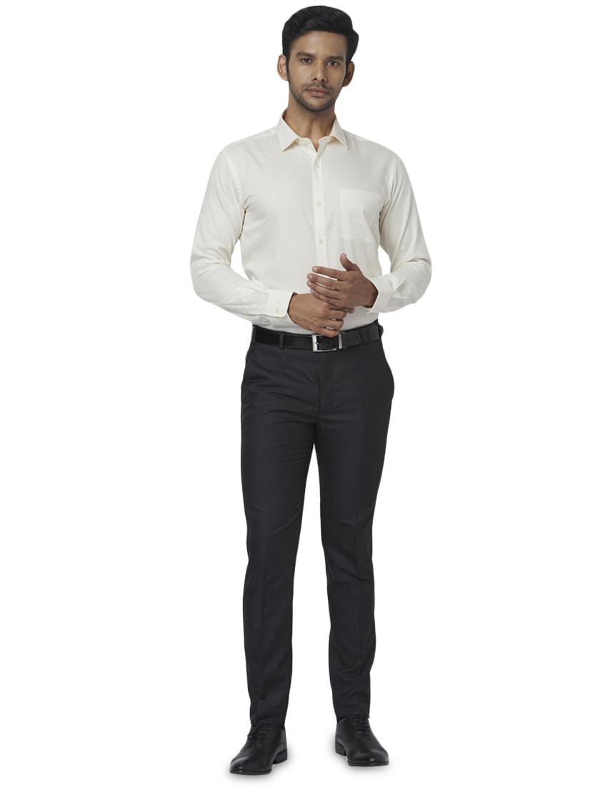 yellow self design formal shirt - 17767464 - Zoom Image - 4
