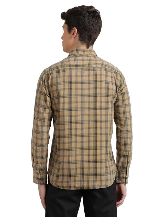 beige checkered casual shirt - 17767478 - Zoom Image - 3