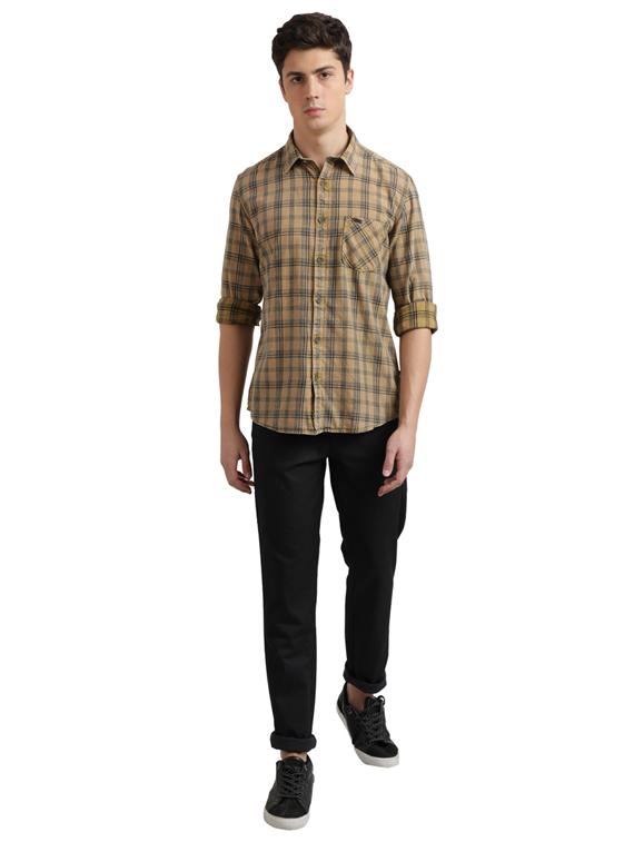 beige checkered casual shirt - 17767478 - Zoom Image - 4