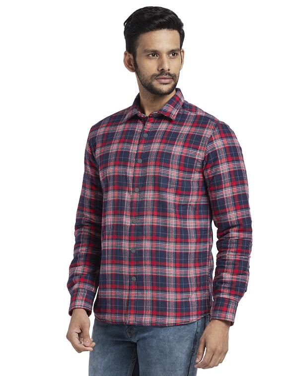 blue checkered casual shirt - 17767481 - Zoom Image - 2