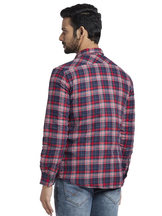 blue checkered casual shirt - 17767481 - Zoom Image - 3