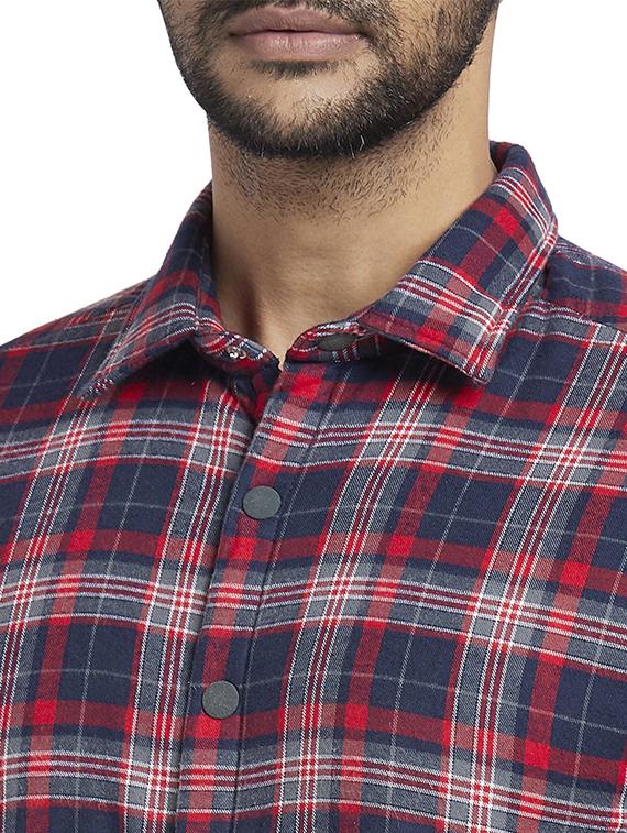 blue checkered casual shirt - 17767481 - Zoom Image - 5