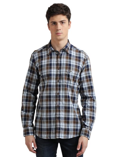 blue checkered casual shirt - 17767492 - Standard Image - 1
