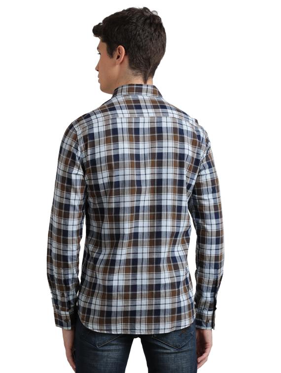 blue checkered casual shirt - 17767492 - Zoom Image - 3