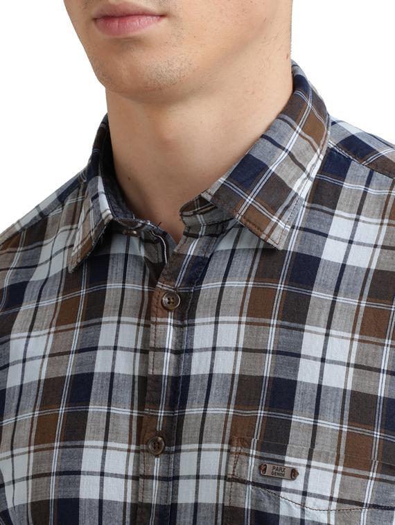 blue checkered casual shirt - 17767492 - Zoom Image - 5