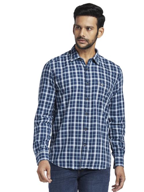 blue checkered casual shirt - 17767494 - Standard Image - 1