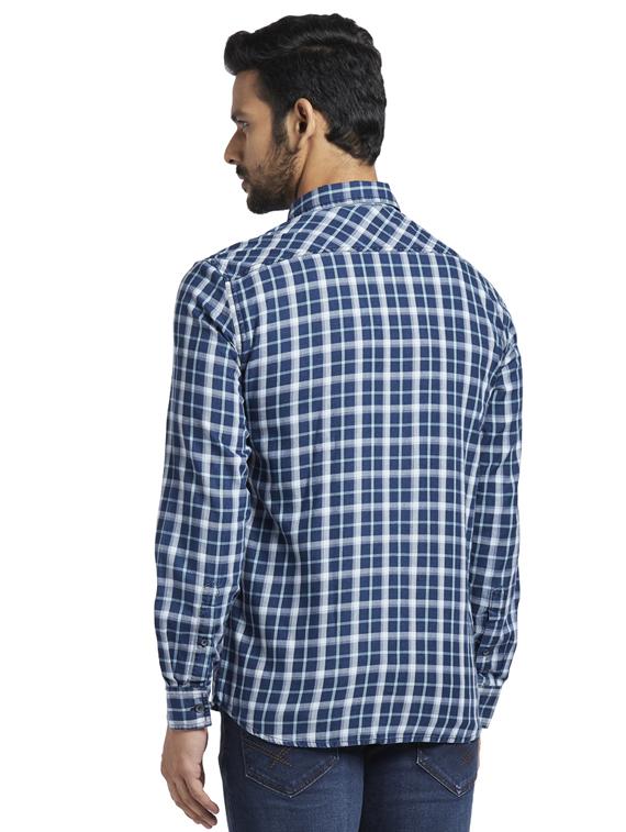 blue checkered casual shirt - 17767494 - Zoom Image - 3