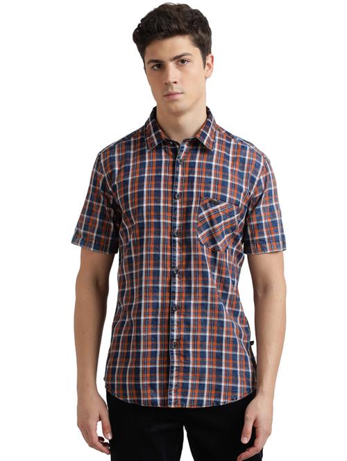 blue checkered casual shirt - 17767521 - Standard Image - 1