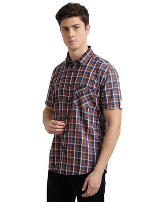 blue checkered casual shirt - 17767521 - Standard Image - 2