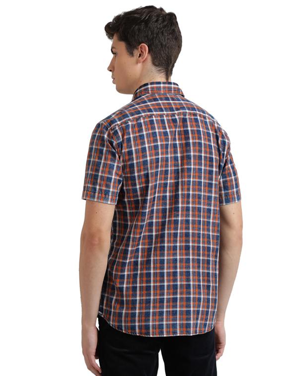 blue checkered casual shirt - 17767521 - Zoom Image - 3