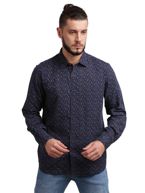 blue printed casual shirt - 17767533 - Zoom Image - 1