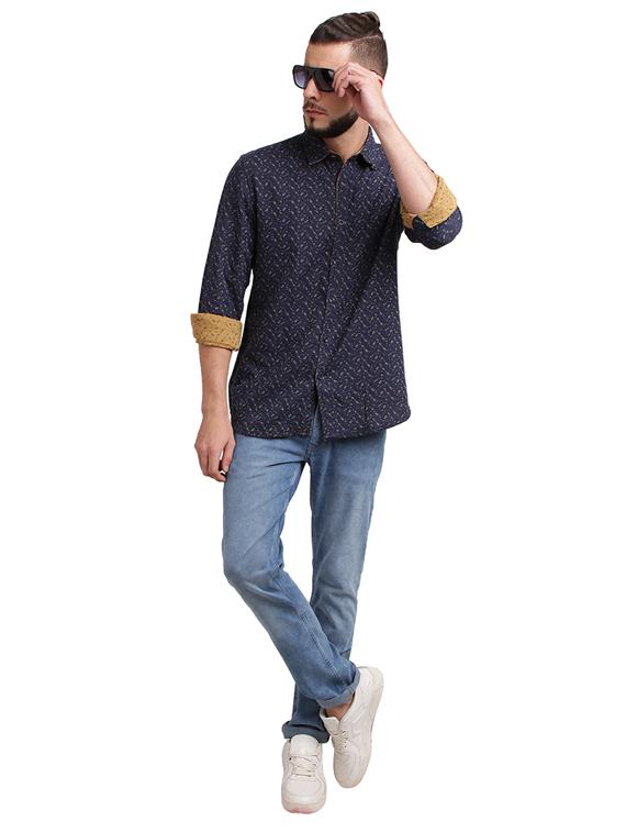 blue printed casual shirt - 17767533 - Zoom Image - 4