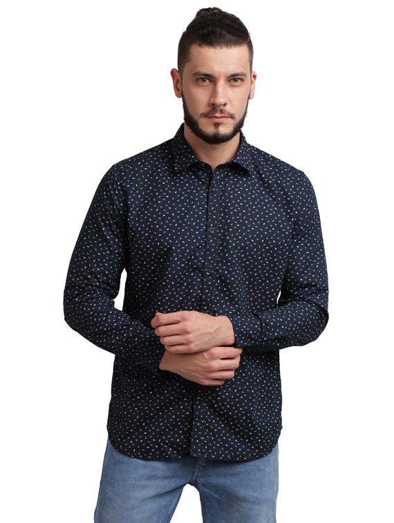 blue printed casual shirt - 17767540 - Zoom Image - 1
