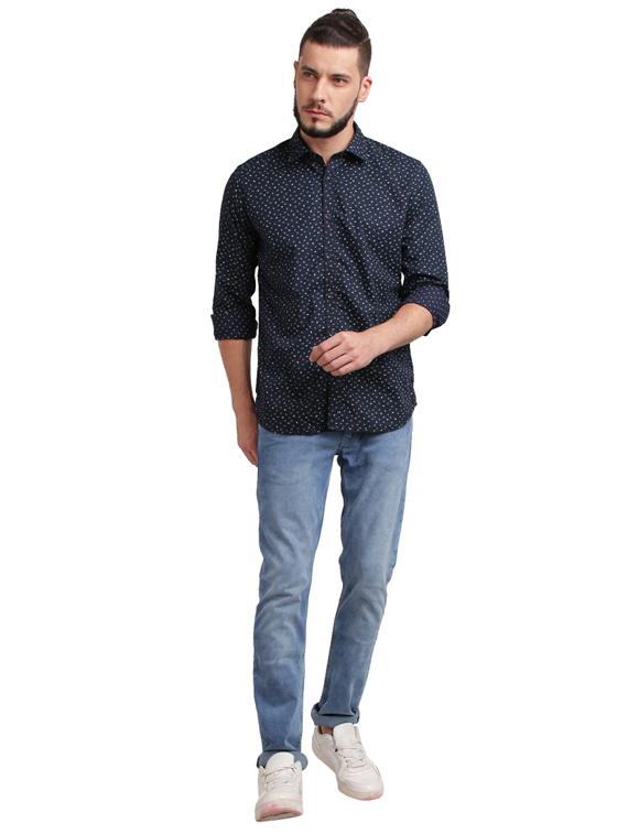 blue printed casual shirt - 17767540 - Zoom Image - 4